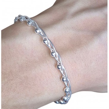 SREBRNA BRANSOLETKA DAMSKA NA RĘKĘ ŻMIJKA WARKOCZ WŁOSKA 925