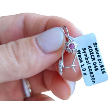 SREBRNE KOLCZYKI DLA DZIEWCZYNKI WISZĄCE KWIATKI KWIATUSZKI 925