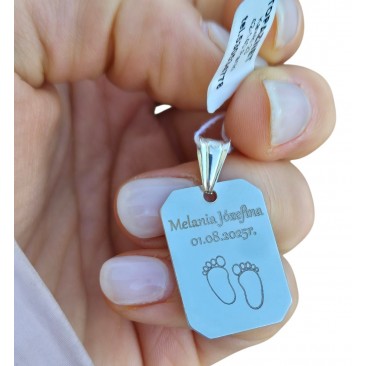 SREBRNY MEDALIK WISIOREK ZAWIESZKA BLASZKA NIEŚMIERTELNIK+GRAWER 925