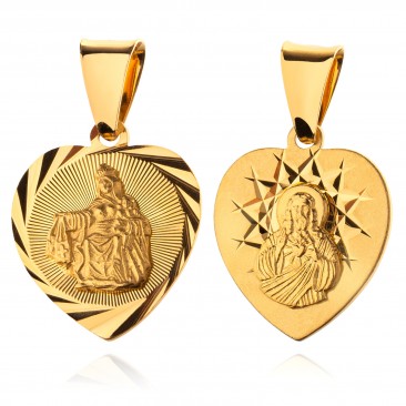 Srebrny pozłacany medalik Matka Boska Szkaplerzna 925