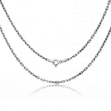 Srebrny męski oksydowany łańcuszek ankier  2,4 mm 925