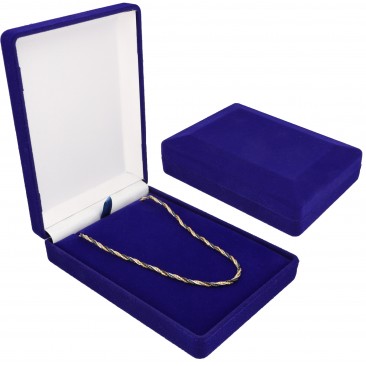 Pudełko welurowe prostokątne na biżuterię kolię prezentowe